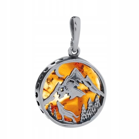 SREBRNY WISIOREK WIDOK GORSKI Z BURSZTYNEM